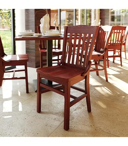 Amazon.com - EMMA + OLIVER School House Back Mahogany Wood Chair