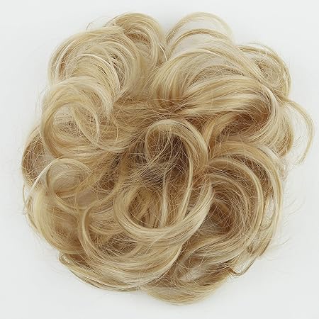PRETTYSHOP Haarteil Haargummi Hochsteckfrisuren unordentlicher Dutt gewellt VOLUMINÖS blond mix #86Ah613 G30A