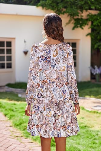 chinese dress ladies Long Sleeve T-Shirt Loose Fit Alphabet Print Maxi Dress with Ruffle He