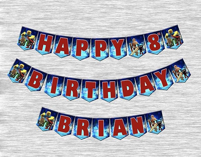 Amazoncom Roblox Happy Birthday Banner Customized With - 