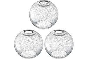 CJY CHENJINYAN 6.3 Inch Replacement Black Seeded Glass Lamp Shade Light Fixture,for Replacement Wall Sconce Pendant Light Ceiling Light Chandelier Shade,Factory Outlet (Black Seeded Glass 3 Pack)