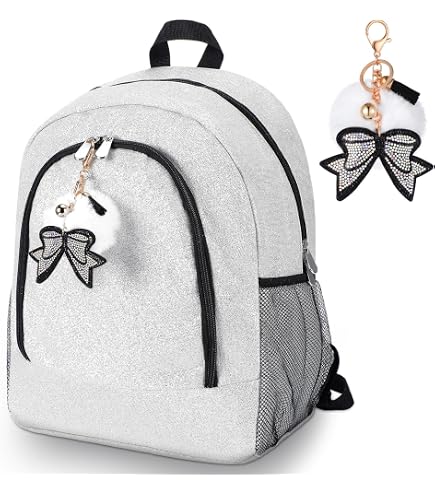Amazon.com: Cheer Fantastic Glitter Backpack (Silver  display picture 1