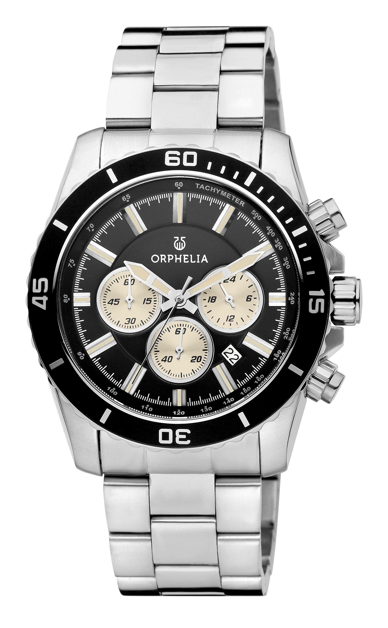 Orphelia Fire and Ice Men's Quartz Watch with Multicolour Dial Analogue Display and Silver Stainless Steel Bracelet 82600