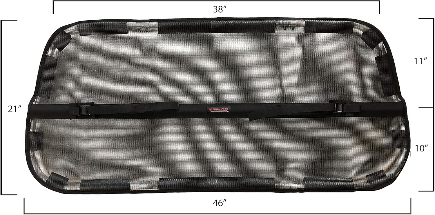 Bushwhacker - Cargo Area Dog Barrier for CUV & Mid-Sized SUV 46" Wide Hatchback Pet Divider Crossover Vehicle Car Net Mesh Travel Back Seat Barricade Partition Gate Restraint Fence Trunk: Pet Supplies