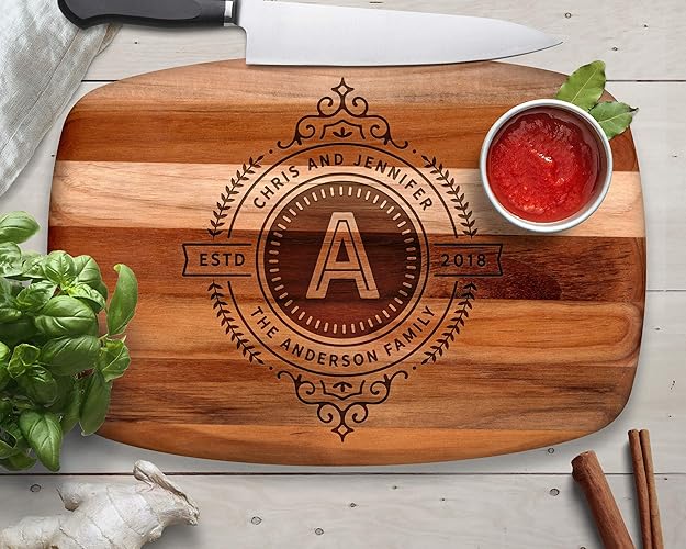Cutting Board, Teak, Monogrammed Gifts, Gifts for Him, Gifts for Her, Monogram Gift