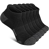 Felicigeely Ankle Athletic Running Socks Low Cut Sports Socks Breathable Cushioned Tab Socks for Men Women 6 Pairs