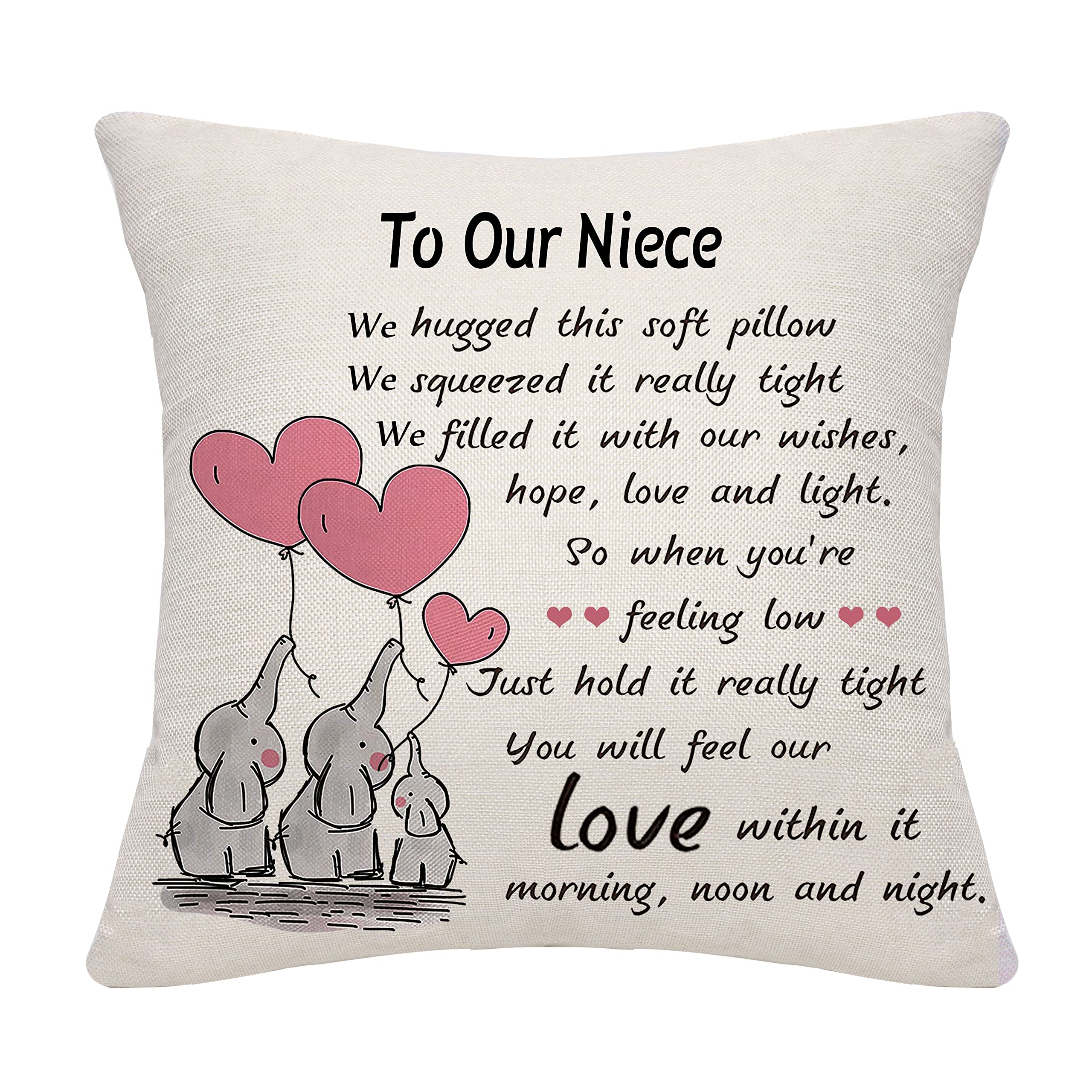 Bommex Niece Gifts from Auntie Uncle Niece Cushion Cover Throw Pillow Cover Cushion Case Thanksgiving (our niece)