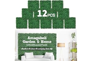 AMAGABELI GARDEN & HOME Amagabeli 12PCS 20x20inch Grass Wall Panels Boxwood Hedge Wall Panels Artificial Grass Backdrop Wall Privacy Hedge Screen UV Protected for Outdoor Indoor Garden Fence Backyard