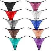 Umiehary 10 Pieces Low Rise G String Lace Breathable T Back Women Thongs