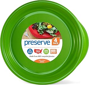 Preserve Everyday 9.5 Inch Plates, Set of 4, Apple Green