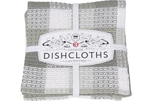 Now Designs Check Dishcloth Set, London Gray