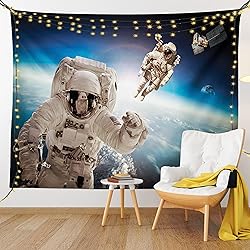 Ambesonne Outer Space Tapestry, Cosmonaut Crew in