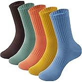 MAGIARTE Mens Athletic Cotton Crew Socks Moisture Wicking Breathable Sports and Casual Socks for Men 5 PACK