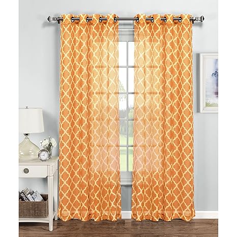 Buy Window Elements Quatrefoil Printed Sheer Extra Wide 54 X 84 In
