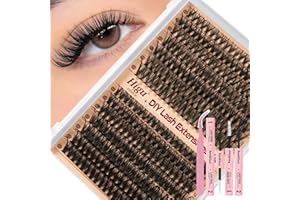 Higu clace Cluster Lashes Kit DIY 280pcs Wispy Eyelash Clusters Eyelash Extension Kit, 10-18mm 30D 40D wispy Individual Lashe