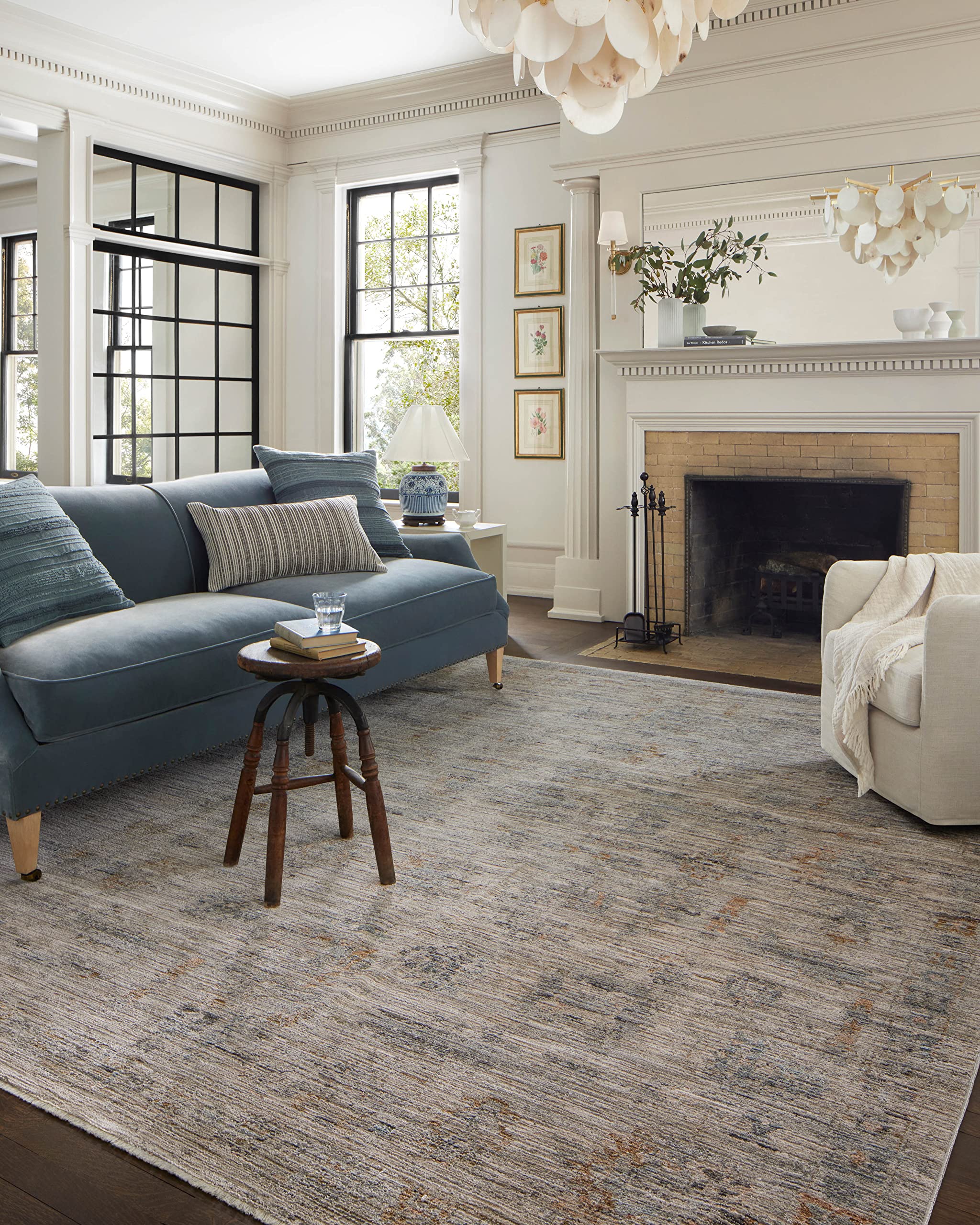 Photo 1 of Loloi Jean Stoffer Katherine Collection KES-04 Pebble/Ocean 9'-6'' x 13'-1'', .25" Pile Height, Area Rug