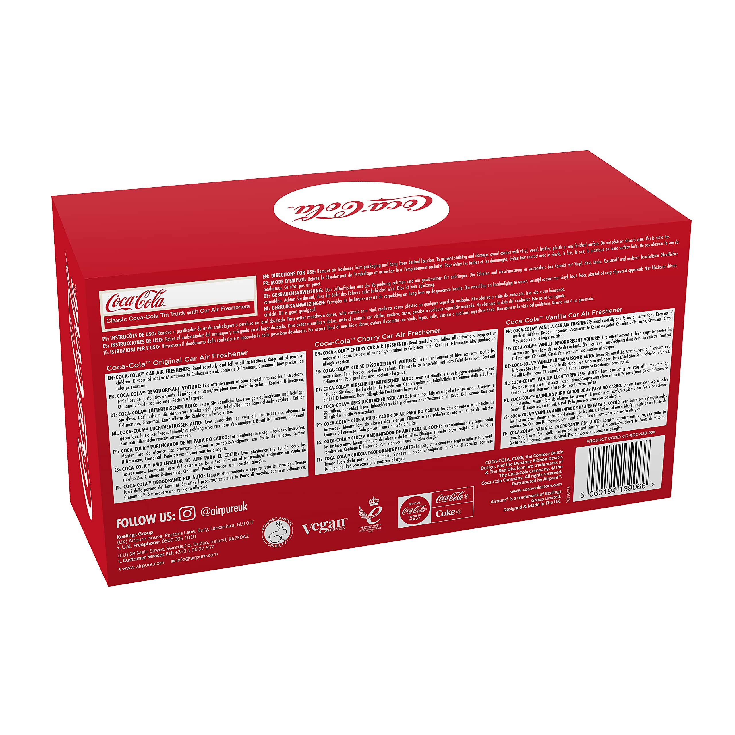 Airflair Coca Cola Lufterfrischer Truck – Langanhaltender Auto Duft – Auto Duft Innenraum mit angenehmem Dufterlebnis – Frischer Duftbaum Auto – attraktive Dose in Form & Design eines LKW´s 4