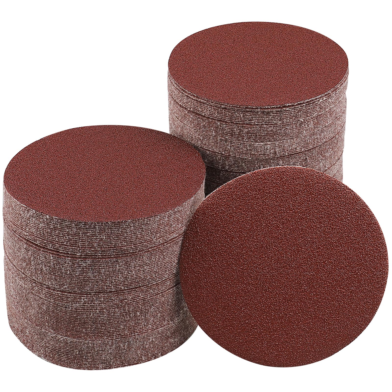 Sruhrak 100 Pcs 125mm Sanding Pads 40 Grit, 5 In Round No-Hole Sanding Discs Hook and Loop Sandpaper for Random Orbital Sanders