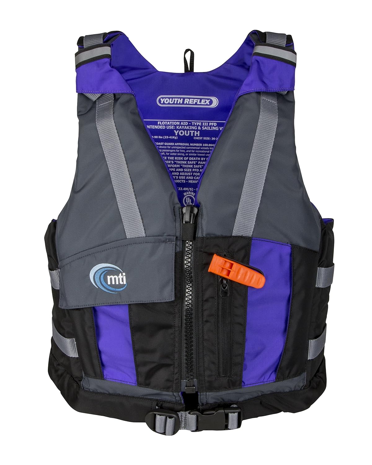 Black/Grape MTI Youth Reflex Life Jacket 5090 lb Youth Outdoor