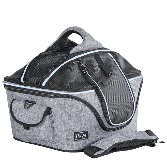 Petsfit Mobile Softsided Cat Carrier, Fabric Cat Basket, Foldable Cat