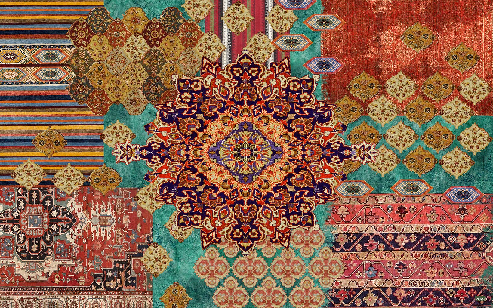 Vilber Bohemian Nomad Carpet, Vinyl, multicoloured, 75 x 120 x 0.2 cm