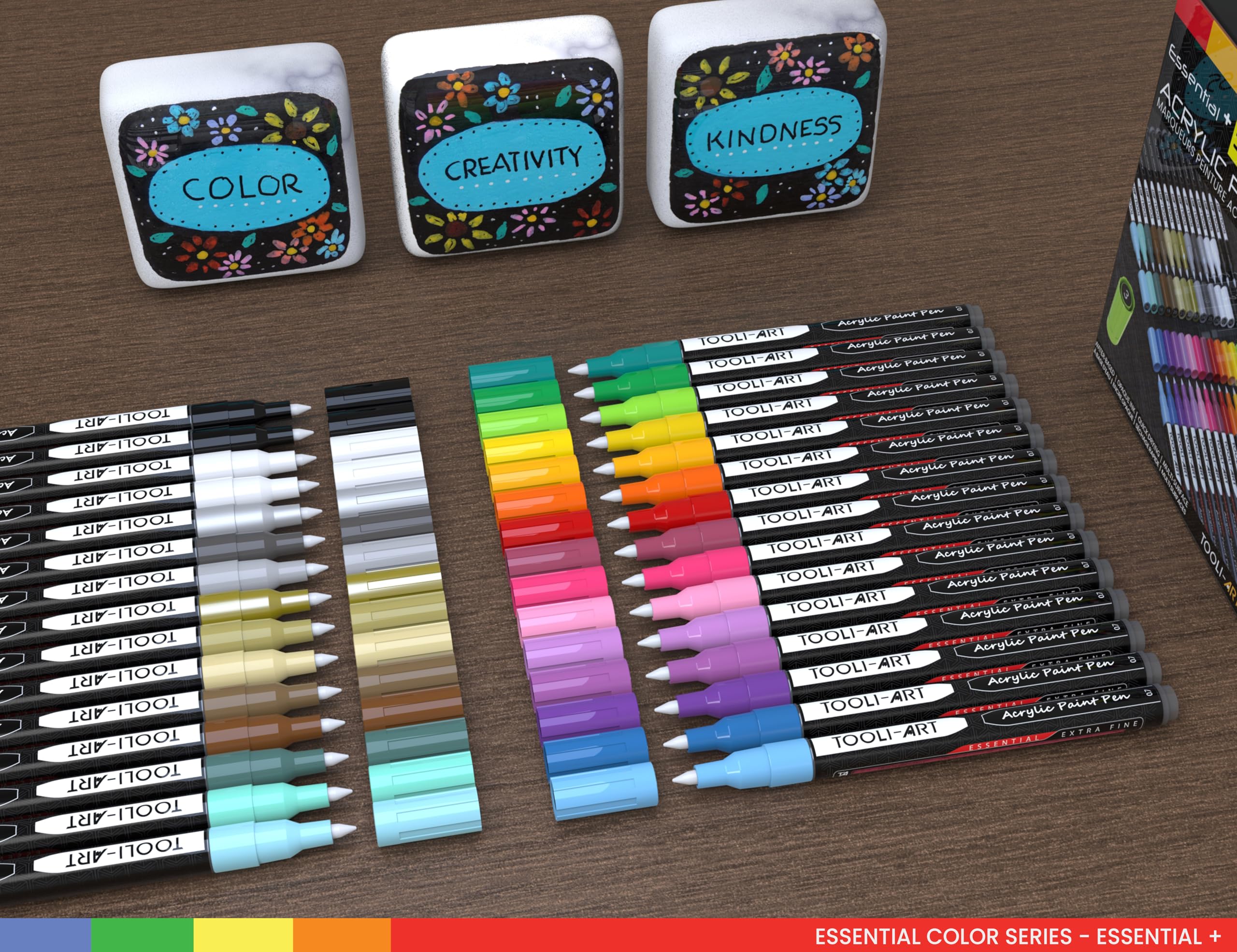 Acrylic Paint Pens Assorted Vibrant Markers for Rock Painting, Canvas, Glass, Mugs, Wood, Fabric, Metal, Ceramics. Non Toxic, Quick Dry, Multi-Surface, Lightfast (EXTRA FINE)