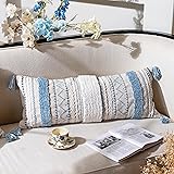 BlissBlush Blue Decorative Lumbar Throw Pillow