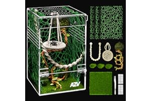 AZV Large Jumping Spider Enclosure Kit,Escape Proof Praying Mantis Habitat with Magnetic Door,Arboreal Tarantula Spider Box,Complete Transparent Acrylic Beetle Terrarium,Insect Cage Starter Container