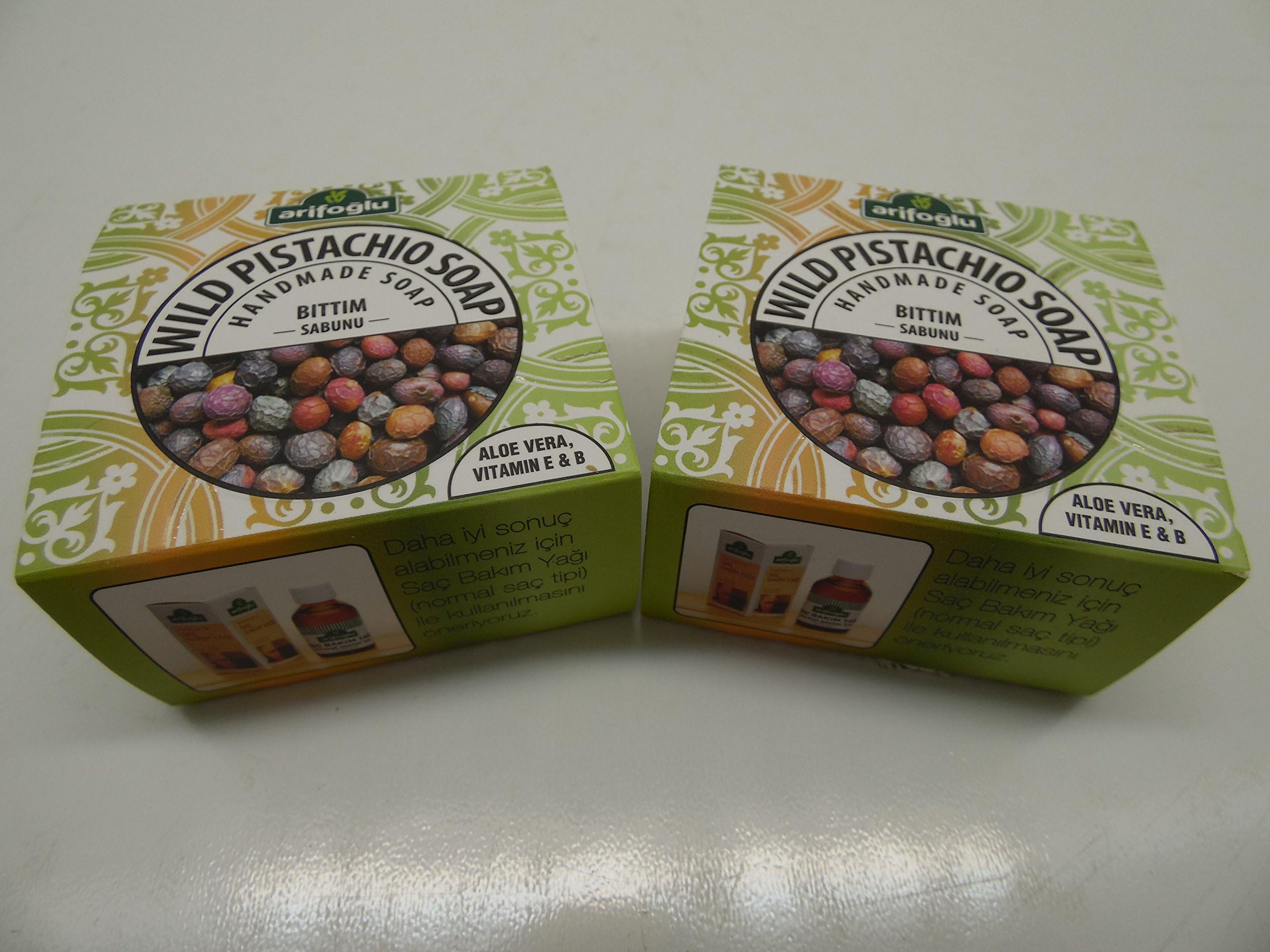Arifoglu All Natural Luxury Handmade Soaps 150g X 2 Pack (Wild Pistachio Soap)