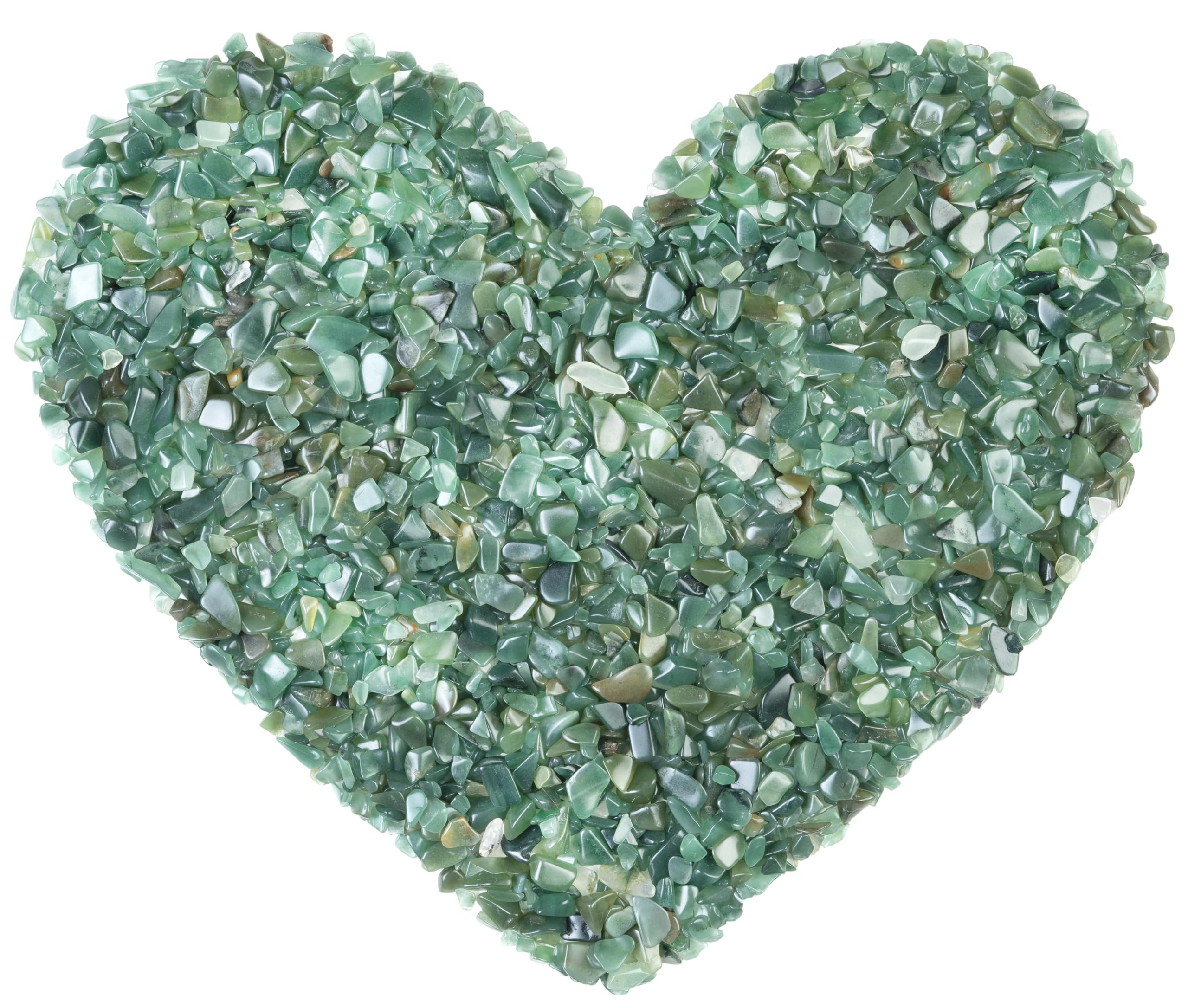 Crocon® 1LB Crushed Green Aventurine Chips Bulk Stone 2000+ Carats Natural Quartz Pieces Irregular Shape Gemstone Tumbling Cabbing Gem Mining Chakra Balancing Reiki & Crystal Healing Home Office D?cor