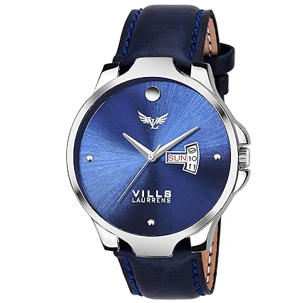 VL-1124 Latest Blue Movado Day and and Date Series Watch for Men and Boys