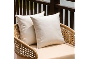 NiNi ALL Outdoor Waterproof Throw Pillow Covers Set of 2 Decorative Farmhouse Garden Pillowcase Solid Cushion Cases for Patio Tent Couch 18x18 inch Beige