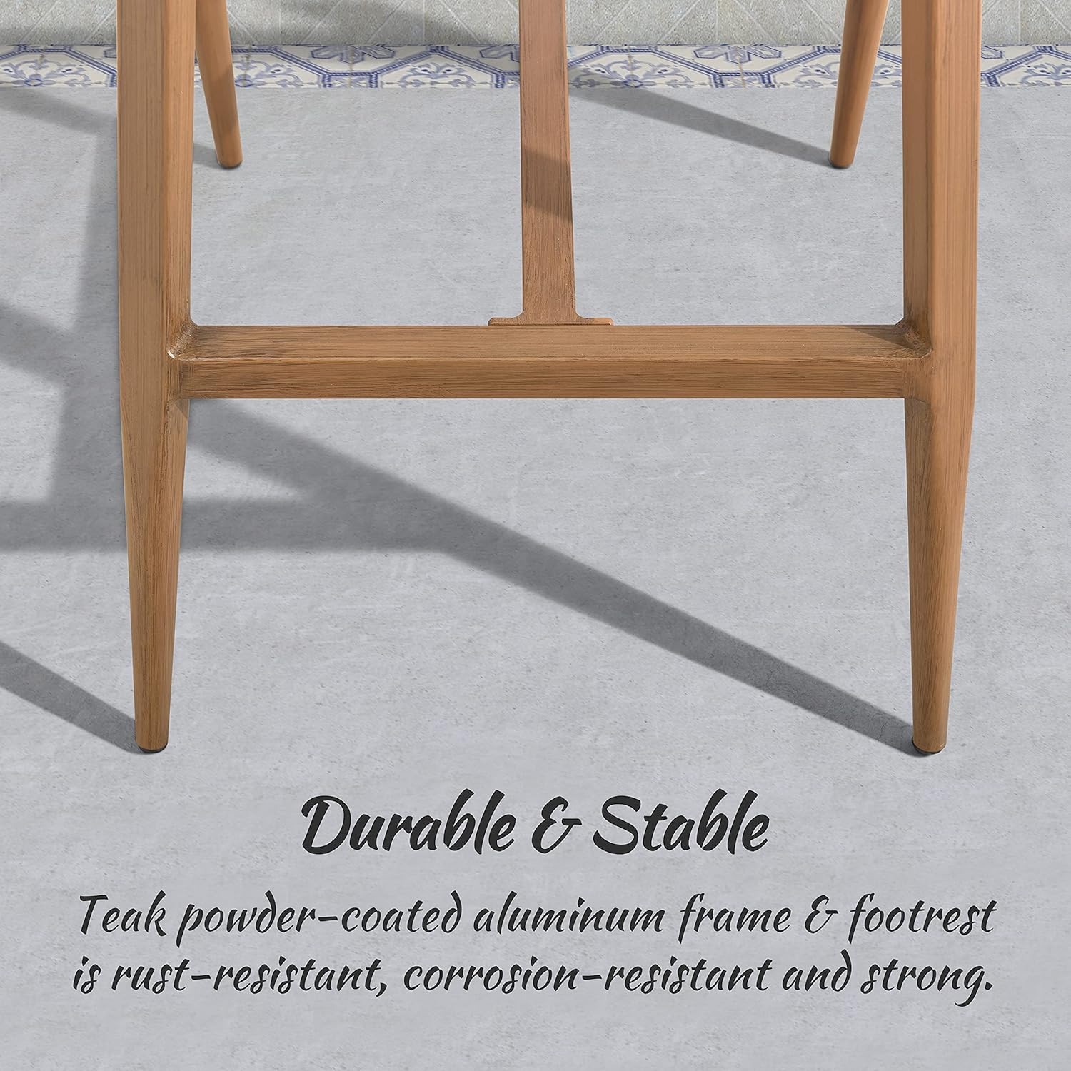 PURPLE LEAF Outdoor Bar Stool Chair Set of 2 Counter Height Bar Stool Chairs Modern Patio Metal Stools with Backrest and Arm, Cushions Included: Kitchen & Dining