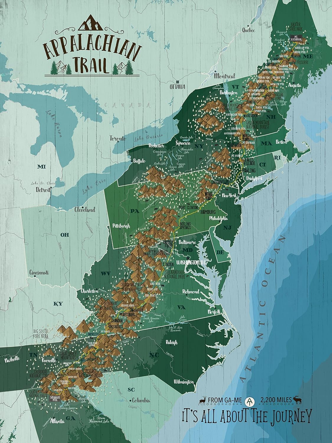 Printable Appalachian Trail Map All For One