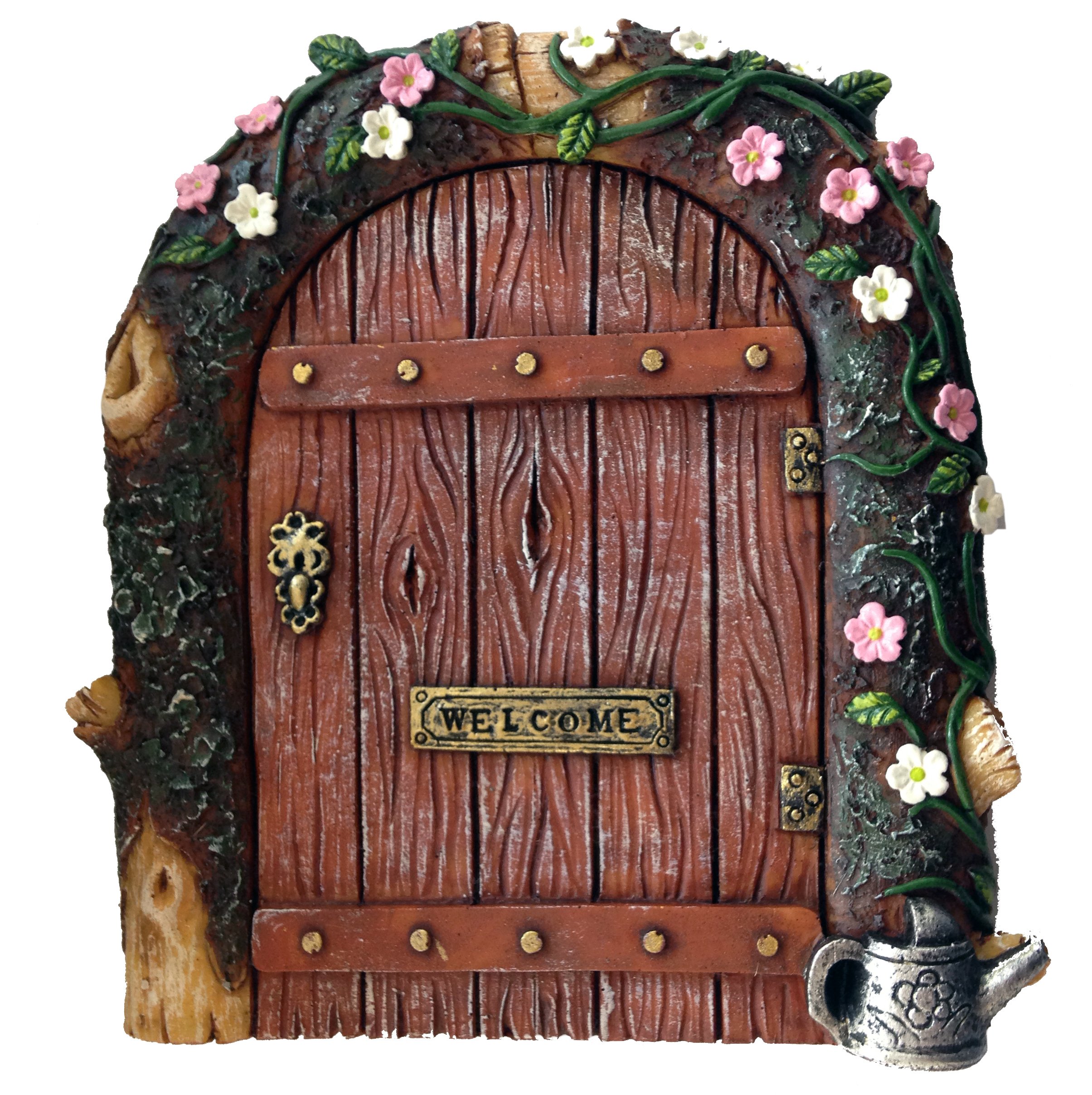 FHFY Garden Fairy door 11 cms Tall - ideal for gardens and bottom of trees/minature rustic door for elves pixies and fairies … …
