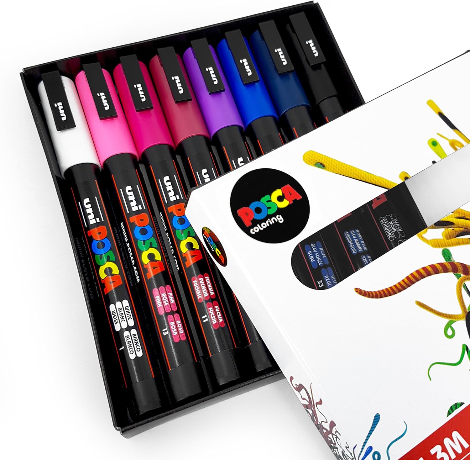 POSCA Colouring - PC-3M Midnight Tones - Set of 8 - in Gift Box