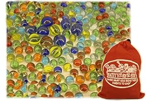 Matty's Toy Stop Deluxe 4 Pounds (300+ Count) of Cat's Eyes Marbles & Shooters with Exclusive Storage Bag
