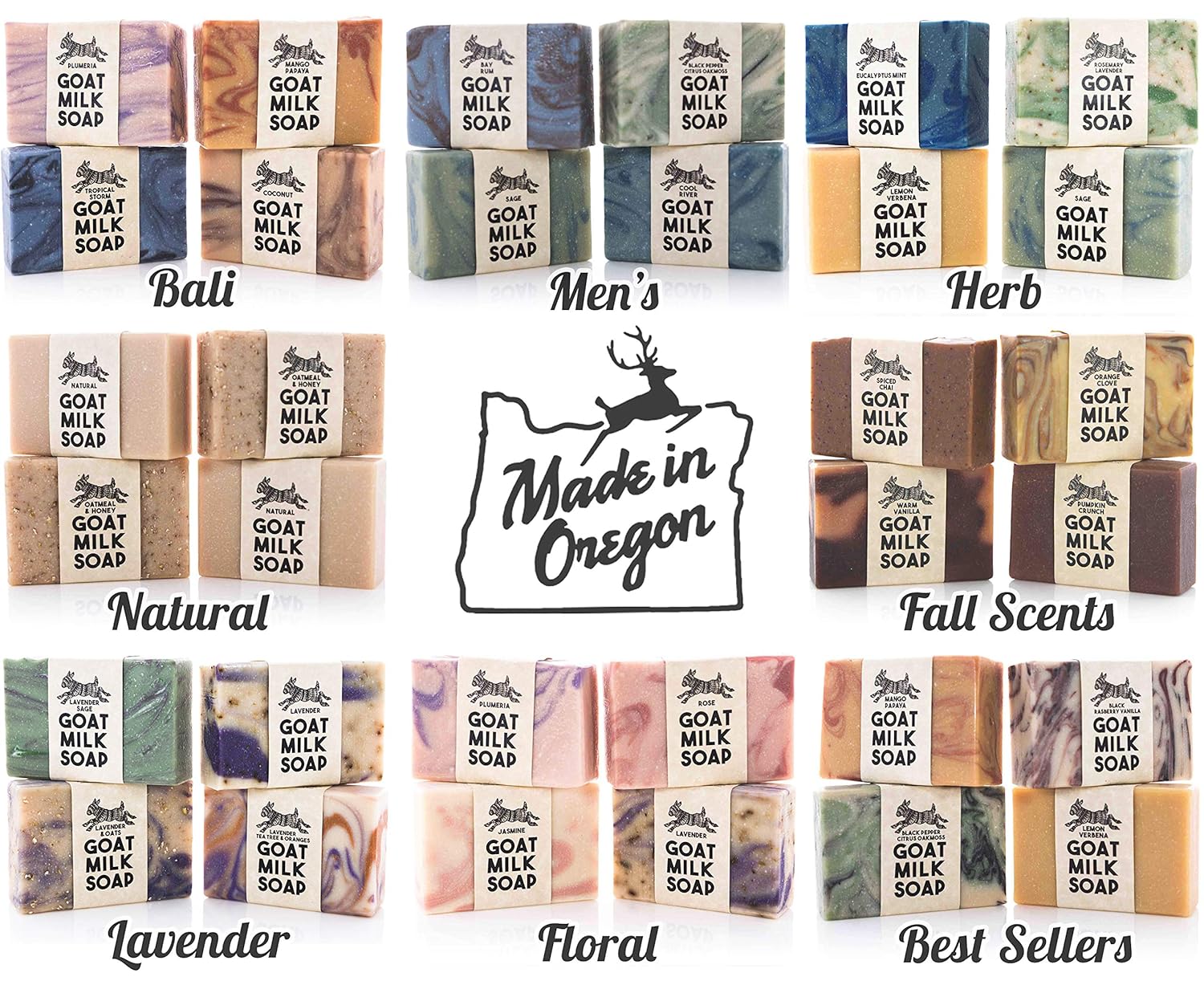 Floral Variety Pack ~ Creamy Goats Milk Soap | All Natural Organic ngredients | Rose, Jasmine, Lavender & Plumeria | SLS, BPA & Paraben Free! Handmade in the USA! : Beauty