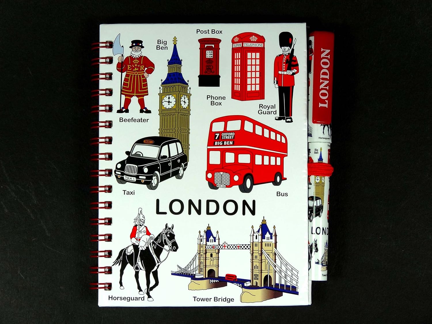Medium Notebook and Matching Pen Set including London Everything Design Print - Image 4