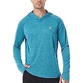 Roadbox UPF 50+ Fishing Shirts for Men, Long Sleeve UV Sun Protection Lightweight Rash Guard Hoodie for Hiking Workout