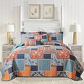 BEDIFANY Cotton Queen Size Quilt Sets, Soft Lightweight Bedspread Queen Size Soft Farmhouse Queen Queen Bedding Sets for Bed Decorations for All Seasons, 3 Pieces