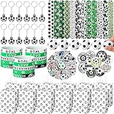 Aoriher 194 Pcs Soccer Party Bulk Sport Birthday Party Gift Soccer Goodie Bag Filler Mini Soccer Ball Silicone Bracelet Soccer Tattoo Sticker Soccer Slap Bracelet Keychain Button Pin