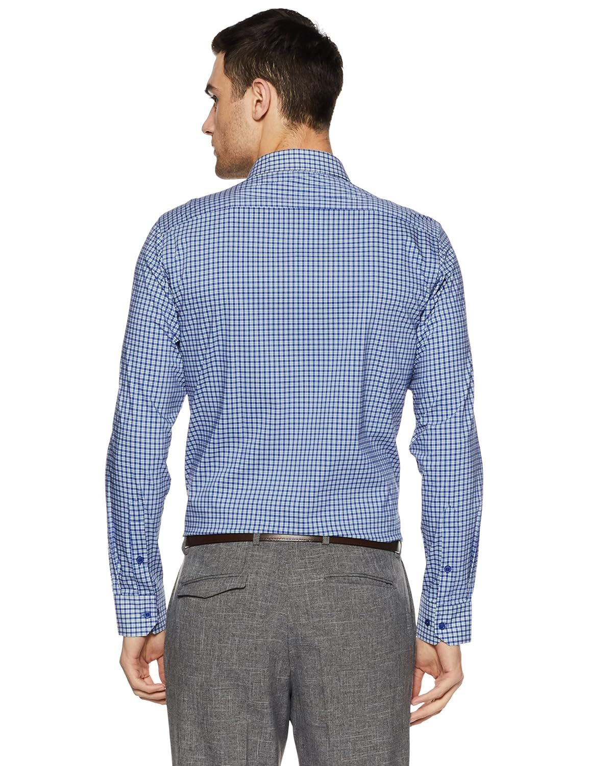 diverse men's checkered regular fit formal shirt