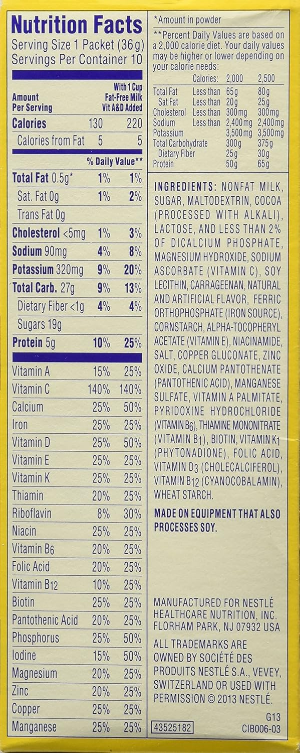 Carnation Breakfast Powder Nutrition Facts Runners High Nutrition