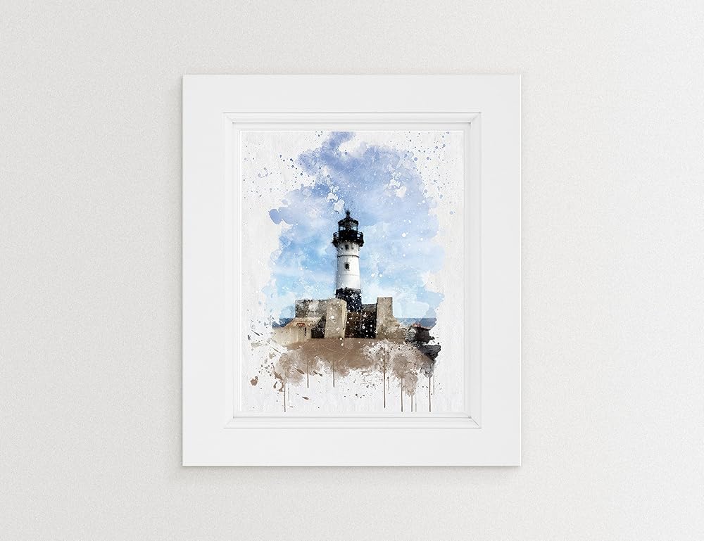 Amazon.com: Duluth Minnesota North Pier Light Modern Wall Art Home