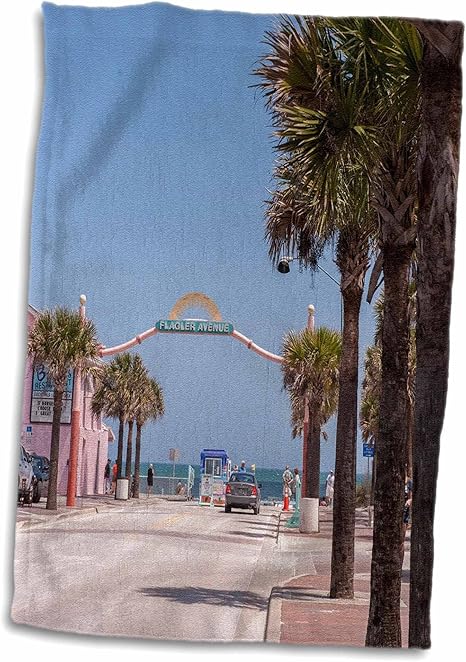 Amazon Com 3d Rose Usa Florida New Smyrna Beach Flagler Ave Us10 Len0256 Lisa S Engelbrecht Towel 15 X 22 Multicolor Home Kitchen