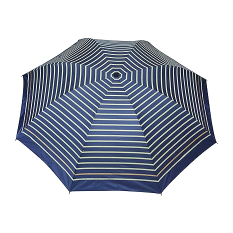 Blue Striped 3 Fold Fancy Umbrella for All Weather