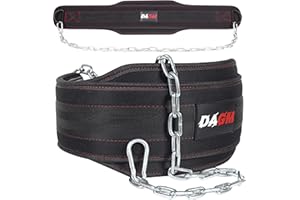 DAGM Dip Belt for Weight Lifting - Upto 650 Lbs Weight Capacity, 38" Steel Chain, Confortable Neoprene Padded Support, Perfect Weighted Belt for Pullups, Dips, Squats, Gym Workout & Crossfit Training