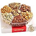 NUT CRAVINGS Fathers Day Gourmet Dad Treats - Mixed Nuts Gift Basket in Red Gold Box (7 Assortments, 2 LB) Food Arrangement, Healthy Snack Care Package, Kosher