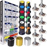 EEEEE 84pcs WH148 Potentiometer Kit 1K 2K 5K 10K 20K 50K 100K 250K 500K 1M K Ohm 15mm Shaft Single-Joint Linear Potentiometer